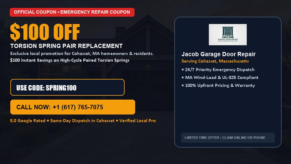 Jacob Garage Door Repair $100 OFF Dual Torsion Spring Replacement